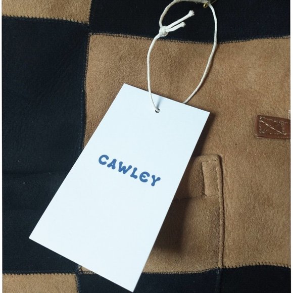 NWT Cawley Studio 'Ella' Patchwork checked checkerboard checker Shearling Vest - Picture 9 of 10